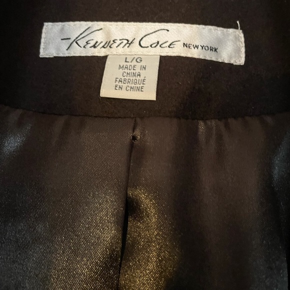 Kenneth Cole Asymmetrical Zip Belted Buckle/Wrap Jacket w/Gold Hardware. - Picture 5 of 14